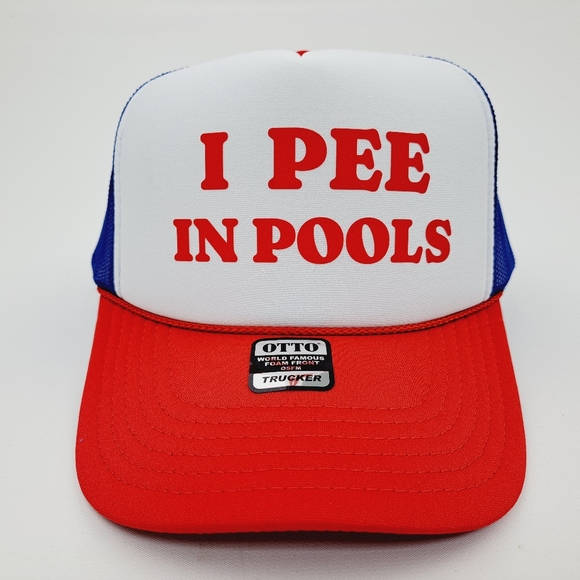 I Pee In Pools Foam Trucker Mesh Snapback - Picture 2 of 5
